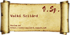 Valkó Szilárd névjegykártya