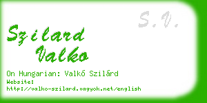 szilard valko business card