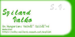 szilard valko business card